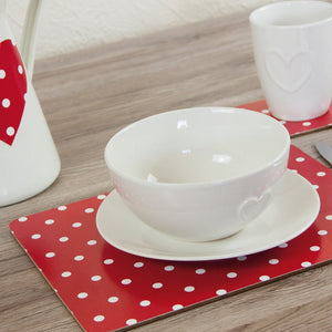 Red Polka Dot Vinyl 450mm, Self-Adhesive